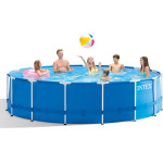 Intex Metal Frame Πισίνα PVC με Μεταλλικό Σκελετό 457x457x122εκ.